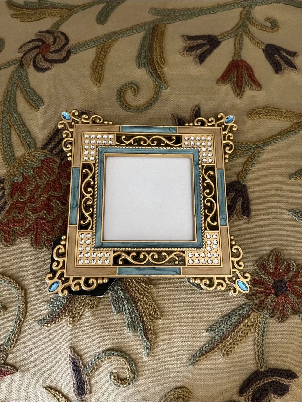 Ornate Gold and Teal Decorative Photo Frame